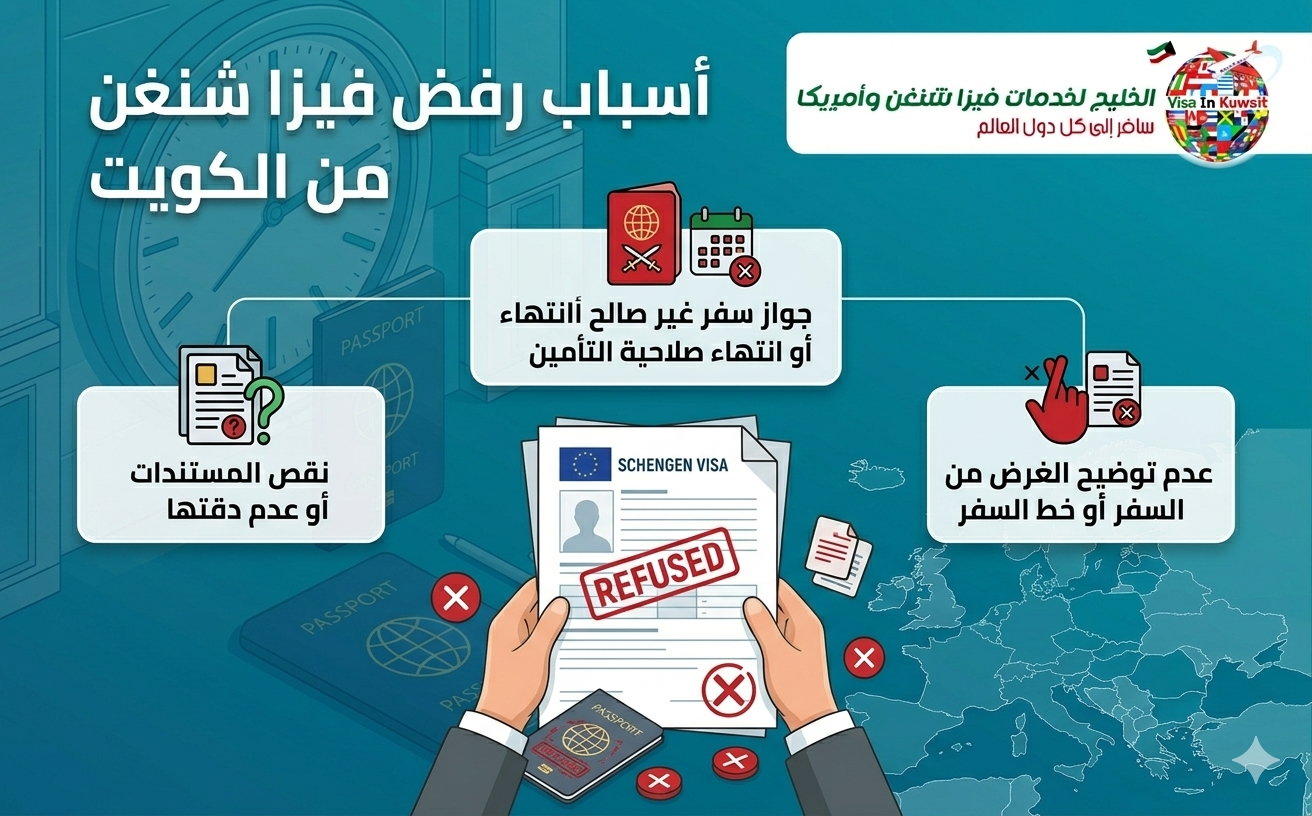 أسباب رفض فيزا شنغن من الكويت