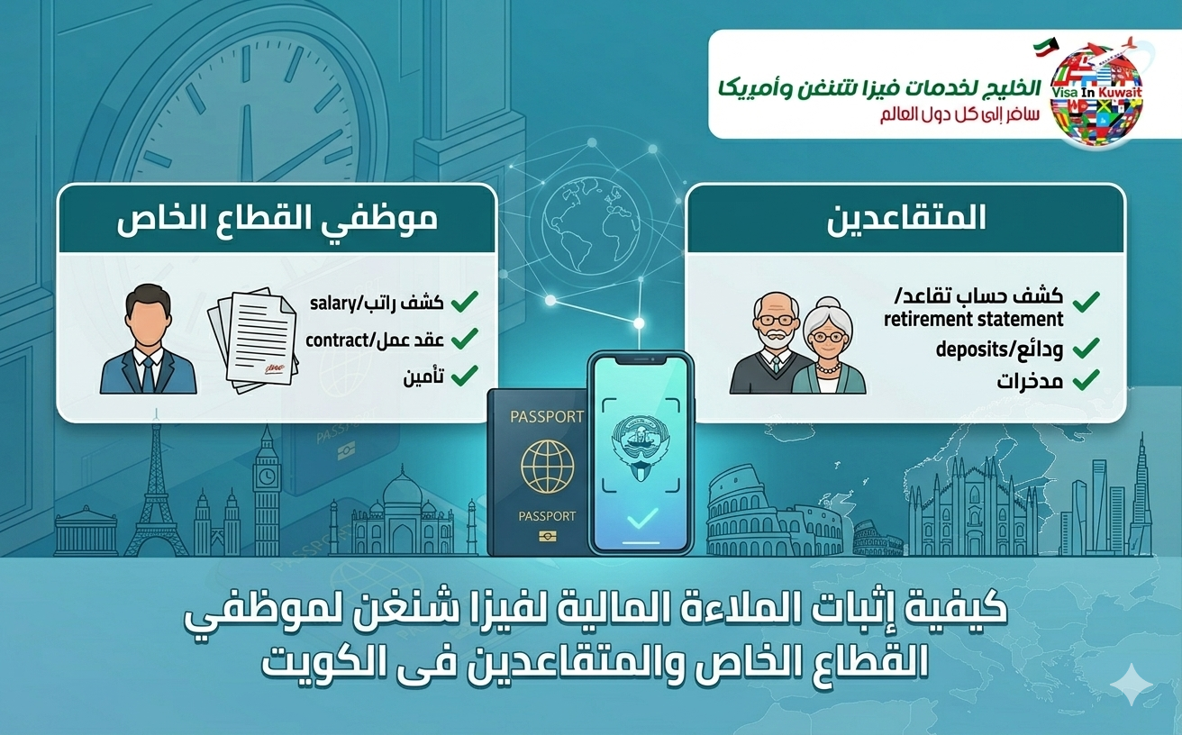 إثبات الملاءة المالية لفيزا شنغن للقطاع الخاص والمتقاعدين