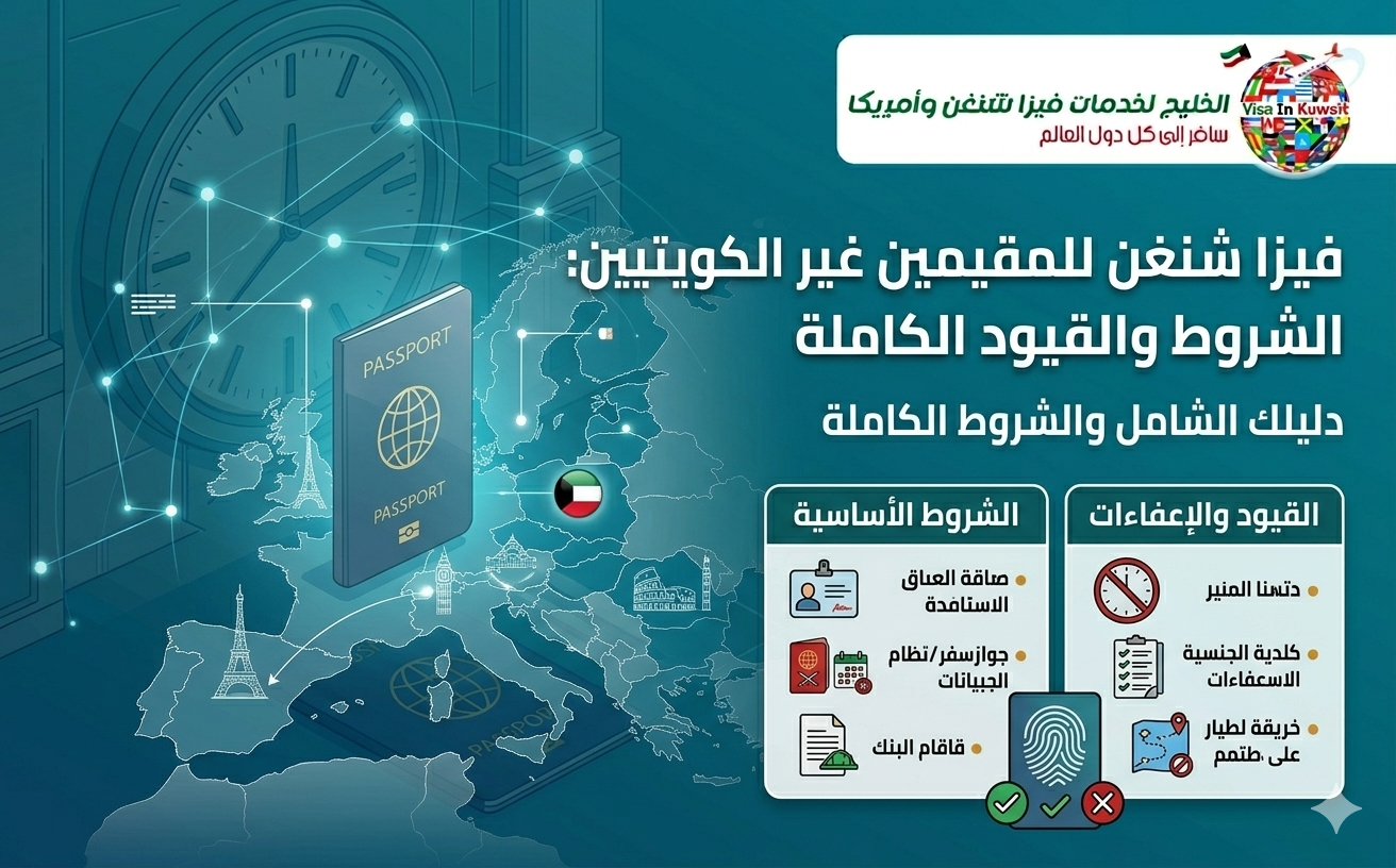 فيزا شنغن للمقيمين في الكويت | شروط الوافدين غير الكويتيين